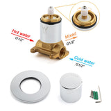 Shower Heads & Screens: Chrome Bath Control Shower Mixer Brass Round Wall Mounted Hot Cold Water Valve