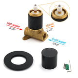 Shower Heads & Screens: Watermark Matt Black Round Bath Shower Mixer Hot Cold Tap Valve Turn No Handle
