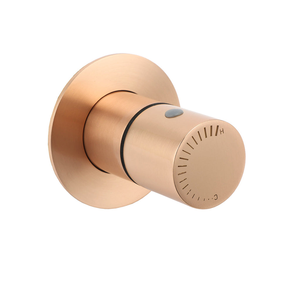 Shower Heads & Screens: Watermark Round Shower Mixer Brass Hot Cold Water Tap Valve Brushed Rose Gold