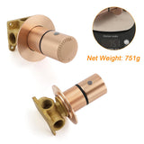 Shower Heads & Screens: Watermark Round Shower Mixer Brass Hot Cold Water Tap Valve Brushed Rose Gold