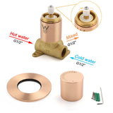Shower Heads & Screens: Watermark Round Shower Mixer Brass Hot Cold Water Tap Valve Brushed Rose Gold