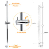 Strong Brass Chrome Round 850mm Long Sliding Rail Bar Holder For Handheld Shower