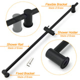 Shower Heads & Screens: Matt Black Solid Brass 850mm Long Sliding Rail Bar Swivel Handheld Shower Holder