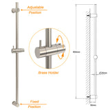 Shower Heads & Screens: Solid Brass Brushed Nickel Long Sliding Rail Bar Swivel Handheld Shower Holder