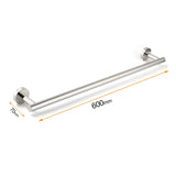 Shower Accessories: Polished Chrome 600mm Single Towel Rack Rail Holder Stainless Steel Hanger Bar
