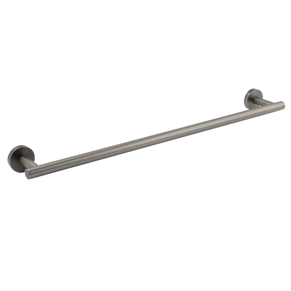 Shower Accessories: Gun Metal Stainless Steel 600mm Single Towel Rack Rail Holder Round Hanger Bar