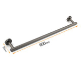 Shower Accessories: Gun Metal Stainless Steel 600mm Single Towel Rack Rail Holder Round Hanger Bar