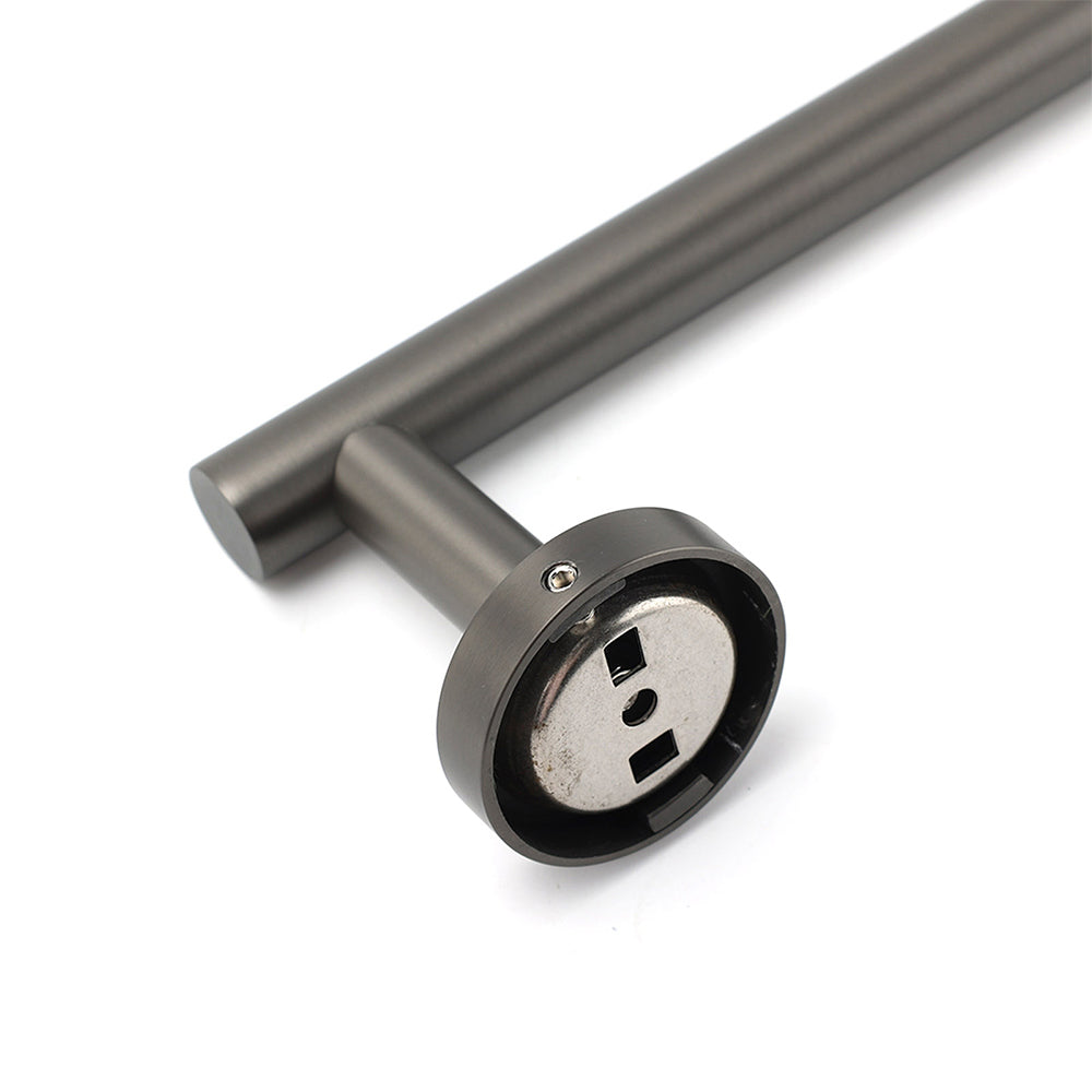 Shower Accessories: Gun Metal Stainless Steel 600mm Single Towel Rack Rail Holder Round Hanger Bar
