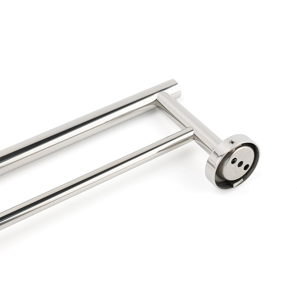 Polished Chrome 600mm Double Towel Rack Holder Stainless Steel Hanger Rail Kit