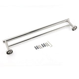 Shower Accessories: Polished Chrome 600mm Double Towel Rack Holder Stainless Steel Hanger Rail Kit