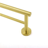 Shower Accessories: Brushed Gold 600mm Long Double Towel Rack Rail Holder Bar Round Stainless Steel