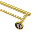 Shower Accessories: Brushed Gold 600mm Long Double Towel Rack Rail Holder Bar Round Stainless Steel