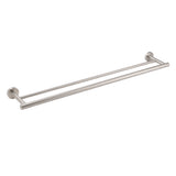 Shower Accessories: Brushed Nickel 750mm Double Towel Rack Rail Holder Round Hanger Bar Wall Mounted