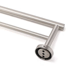Shower Accessories: Brushed Nickel 750mm Double Towel Rack Rail Holder Round Hanger Bar Wall Mounted
