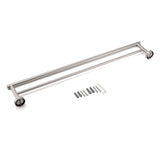 Shower Accessories: Brushed Nickel 750mm Double Towel Rack Rail Holder Round Hanger Bar Wall Mounted