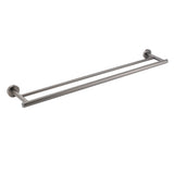 Shower Accessories: Gun Metal Stainless Steel 750mm Double Towel Rack Rail Holder Round Hanger Bar