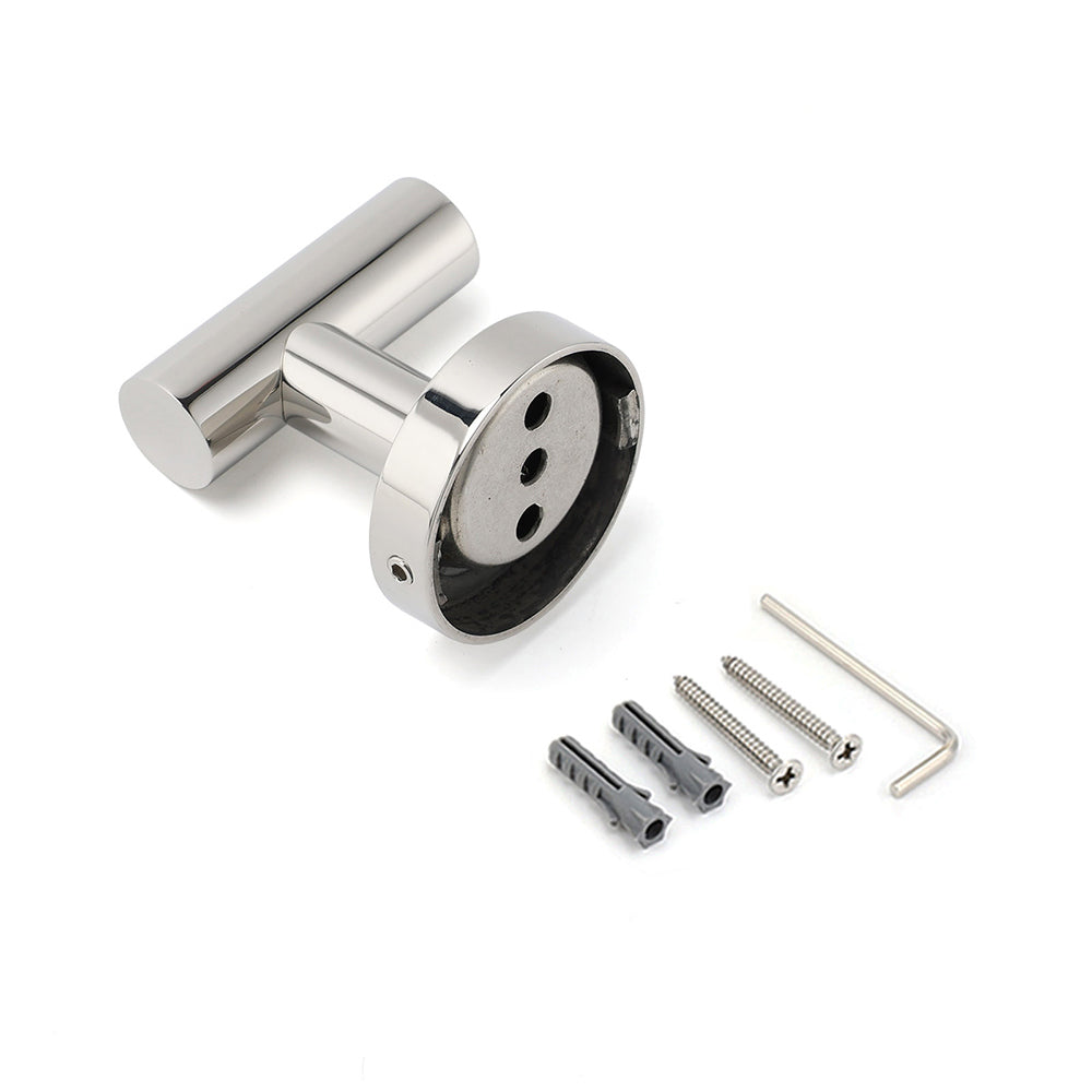 Shower Accessories: Chrome Round Robe Hook Hanger Organizer Bathroom Stainless Steel Accessory Kit