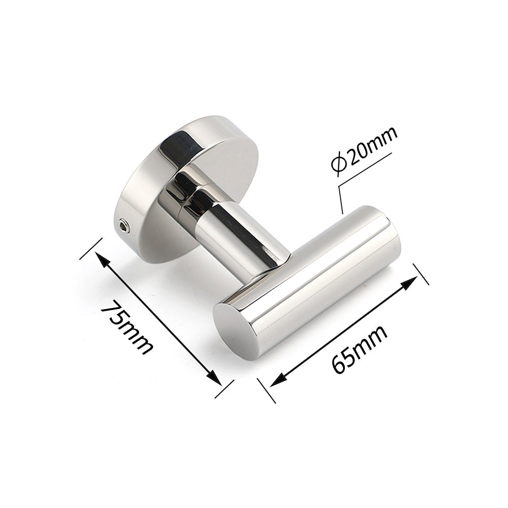 Shower Accessories: Chrome Round Robe Hook Hanger Organizer Bathroom Stainless Steel Accessory Kit
