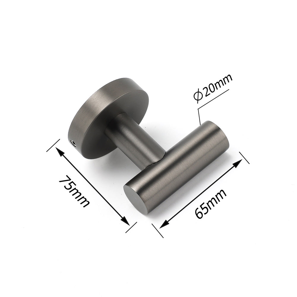 Gun Metal Tidy Robe Hook Hanger Organizer Bathroom Stainless