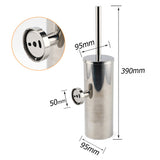 Shower Accessories: Polished Chrome Silver Round Toilet Brush Wall Mount Holder Cup Stainless Steel