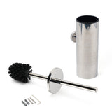 Shower Accessories: Polished Chrome Silver Round Toilet Brush Wall Mount Holder Cup Stainless Steel