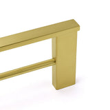 Shower Accessories: Square SUS Double Towel Rail Rack 600mm Brushed Gold Hanger Holder Bar Bathroom