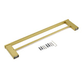 Shower Accessories: Square SUS Double Towel Rail Rack 600mm Brushed Gold Hanger Holder Bar Bathroom