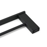 Shower Accessories: Matt Black Cubic Square 600mm Double Towel Rail Rack Hanger Holder Bar Wall Kit