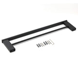 Shower Accessories: Matt Black Cubic Square 600mm Double Towel Rail Rack Hanger Holder Bar Wall Kit
