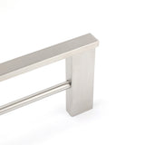 Shower Accessories: Brushed Nickel Square Towel Rail Rack 600mm Double Hanger Holder Bar Bathroom