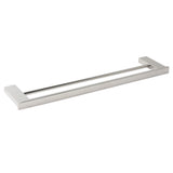 Shower Accessories: Bathroom Polish Chrome Square Towel Rail Rack 600mm Double Hanger Holder Bar