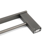 Shower Accessories: Gun Metal Grey Square Strong Towel Rail Rack 600mm Double Hanger Holder Bar Kit