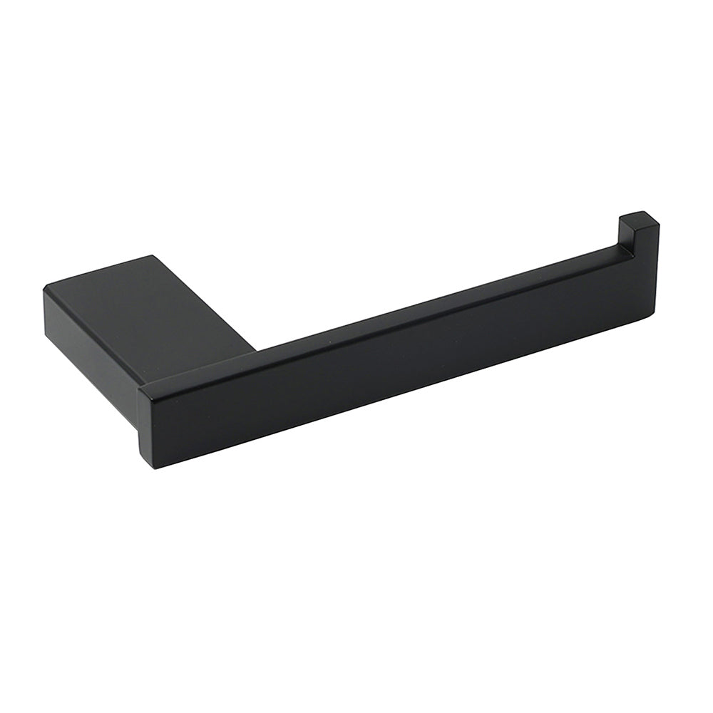 Shower Accessories: Matt Black Square Cubic Toilet Paper Roll Tissue Roll Holder Rack Wall Hook Kit