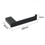 Shower Accessories: Matt Black Square Cubic Toilet Paper Roll Tissue Roll Holder Rack Wall Hook Kit