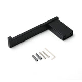 Shower Accessories: Matt Black Square Cubic Toilet Paper Roll Tissue Roll Holder Rack Wall Hook Kit