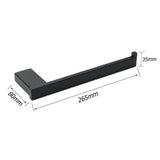 Shower Accessories: Bathroom Matt Black Stainless Steel Square Towel Rack Clothes Wall Mount Holder