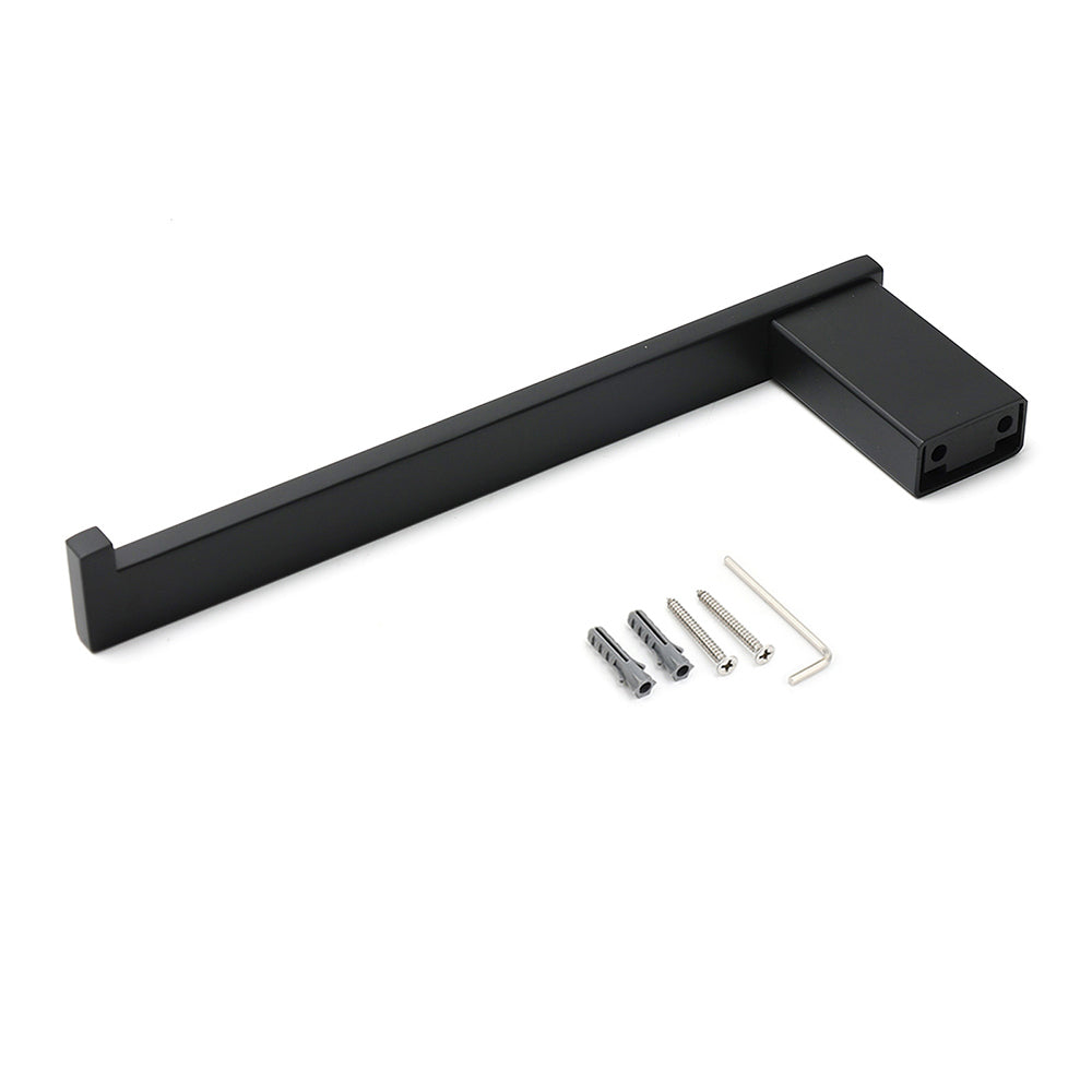 Bathroom Matt Black Stainless Steel Square Towel Rack Clothes Wall Mount Holder