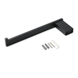 Shower Accessories: Bathroom Matt Black Stainless Steel Square Towel Rack Clothes Wall Mount Holder