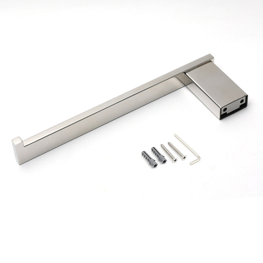 Shower Accessories: Mirror Chrome Stainless Steel Square Towel Rack Clothes Wall Mounted Holder Kit