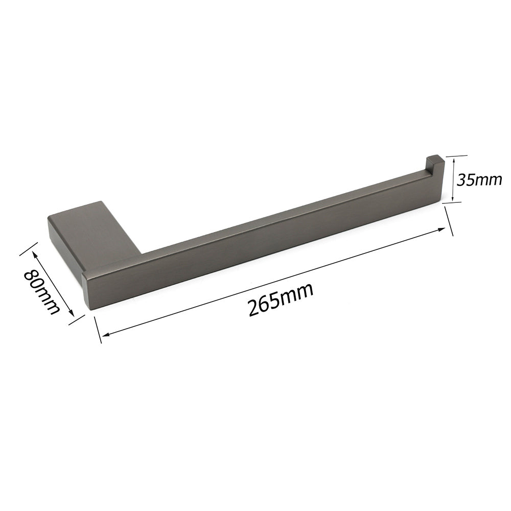 Shower Accessories: Gun Metal 304 Stainless Steel Square Towel Holder Rack Clothes Hook Kit Bathroom
