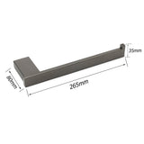 Shower Accessories: Gun Metal 304 Stainless Steel Square Towel Holder Rack Clothes Hook Kit Bathroom