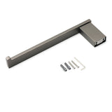 Shower Accessories: Gun Metal 304 Stainless Steel Square Towel Holder Rack Clothes Hook Kit Bathroom