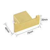 Shower Accessories: Brushed Gold Square Robe Hook Clothes Towel Towel Hanger Holder Wall Mounted Kit