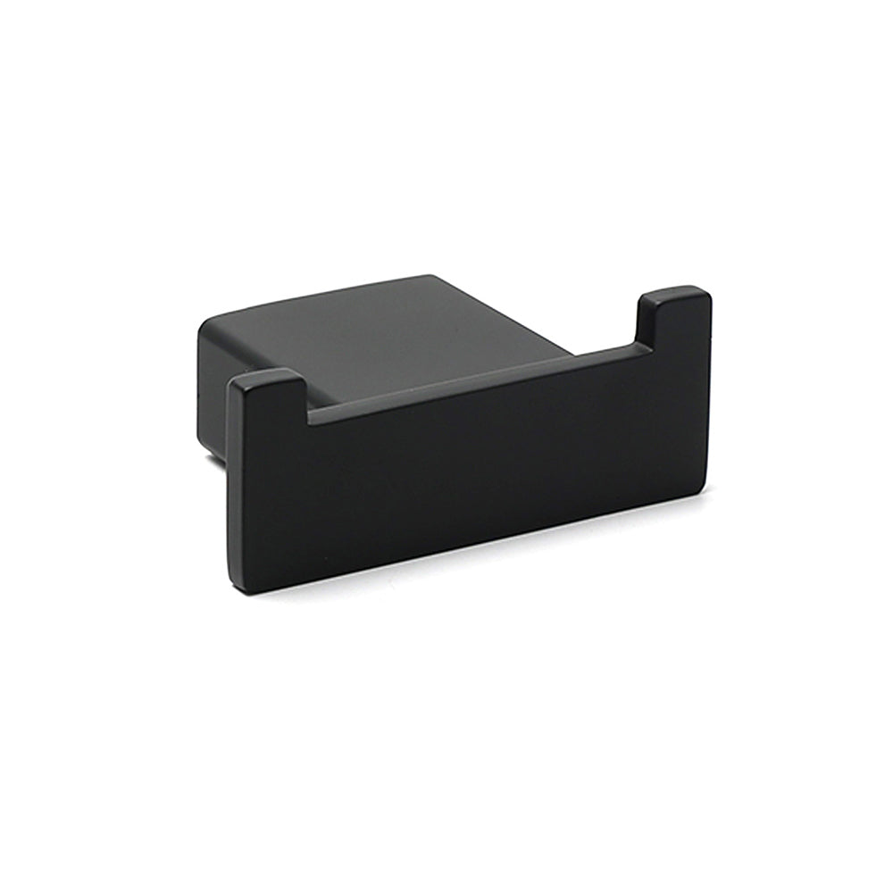 Shower Accessories: Matt Black Square Robe Hook Clothes Towel Holder Bathroom Wall Hanger Accessory