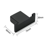 Shower Accessories: Matt Black Square Robe Hook Clothes Towel Holder Bathroom Wall Hanger Accessory