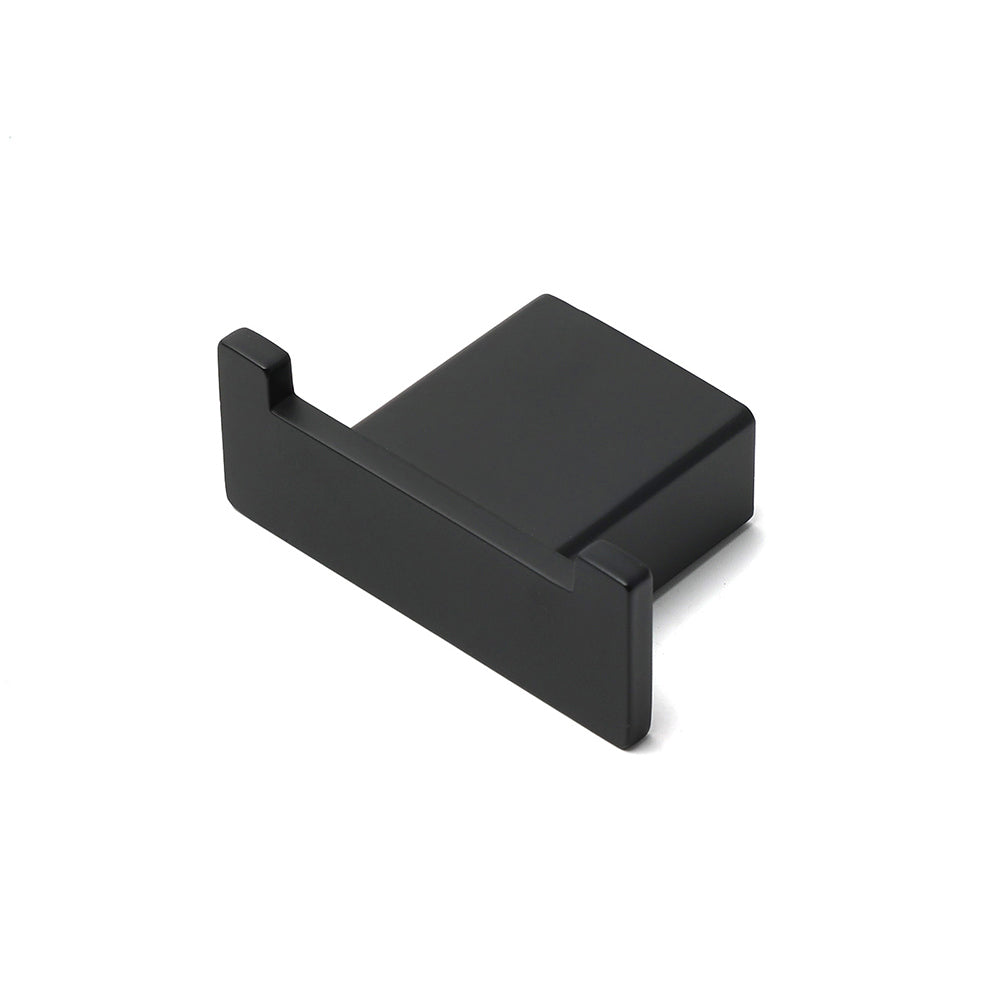 Shower Accessories: Matt Black Square Robe Hook Clothes Towel Holder Bathroom Wall Hanger Accessory