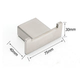 Shower Accessories: Brushed Nickel SUS Square Robe Hook Clothes Towel Holder Hanger Wall Mounted Kit