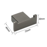 Shower Accessories: Gun Metal Square Robe Hook Clothes Towel Rack Holder Wall Mounted Double Hanger
