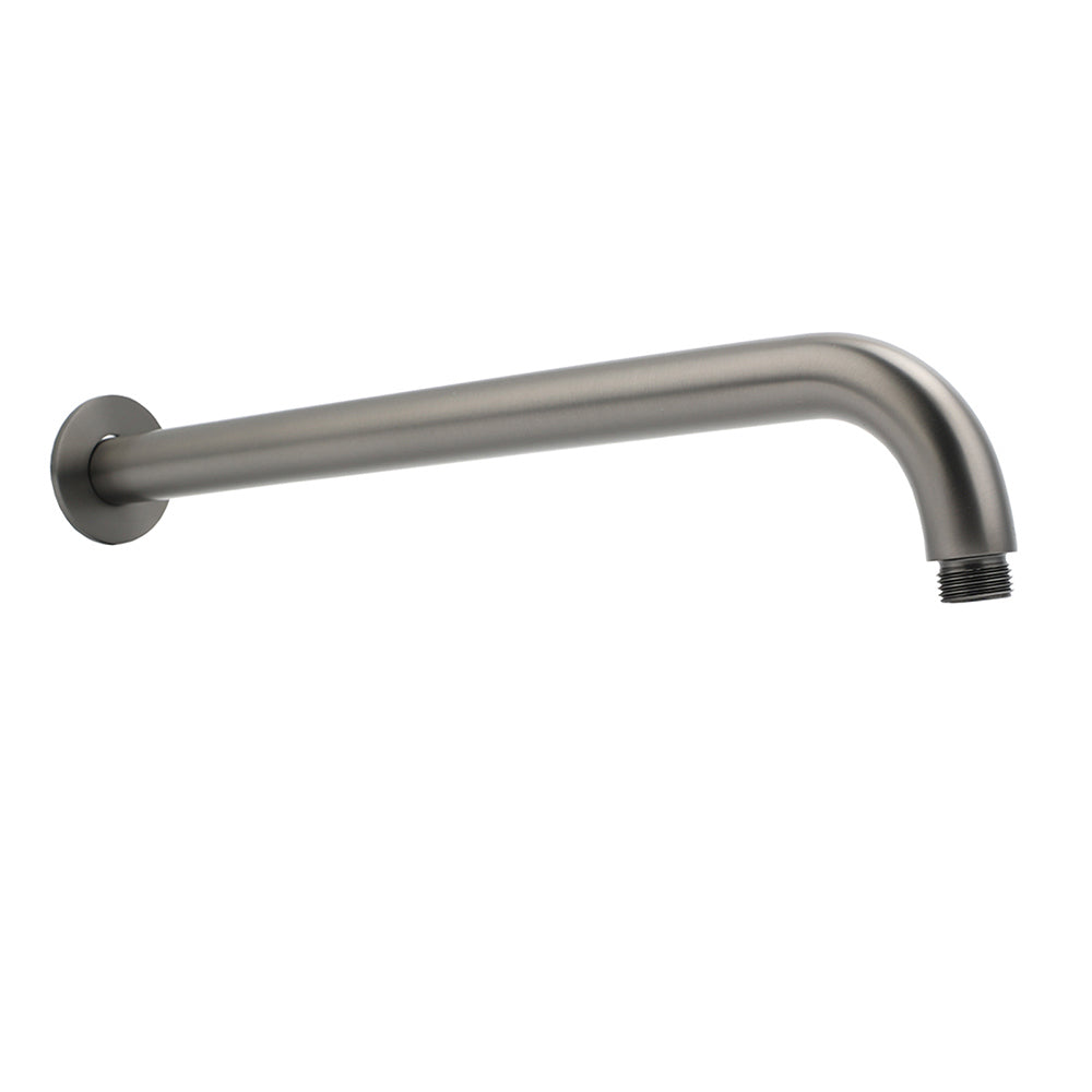 Shower Heads & Screens: WELS Gun Metal Round 8" Rain Shower Head 400mm Straight Wall Mounted Arm Bath Set