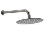 Shower Heads & Screens: WELS Gun Metal Round 10" Rain Shower Head 400mm Straight Wall Mounted Arm Bath Set